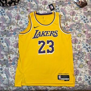 Nike Lakers #23 Yellow/Purple Basketball Jersey